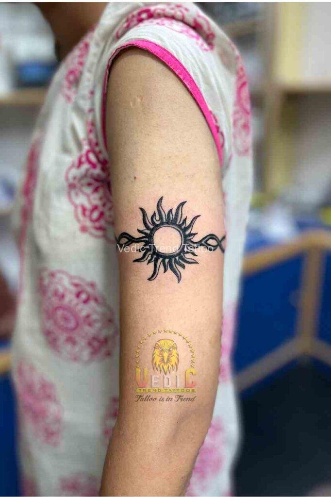 tattoo india-Sun-shoulder-forarm-best studio near me-india