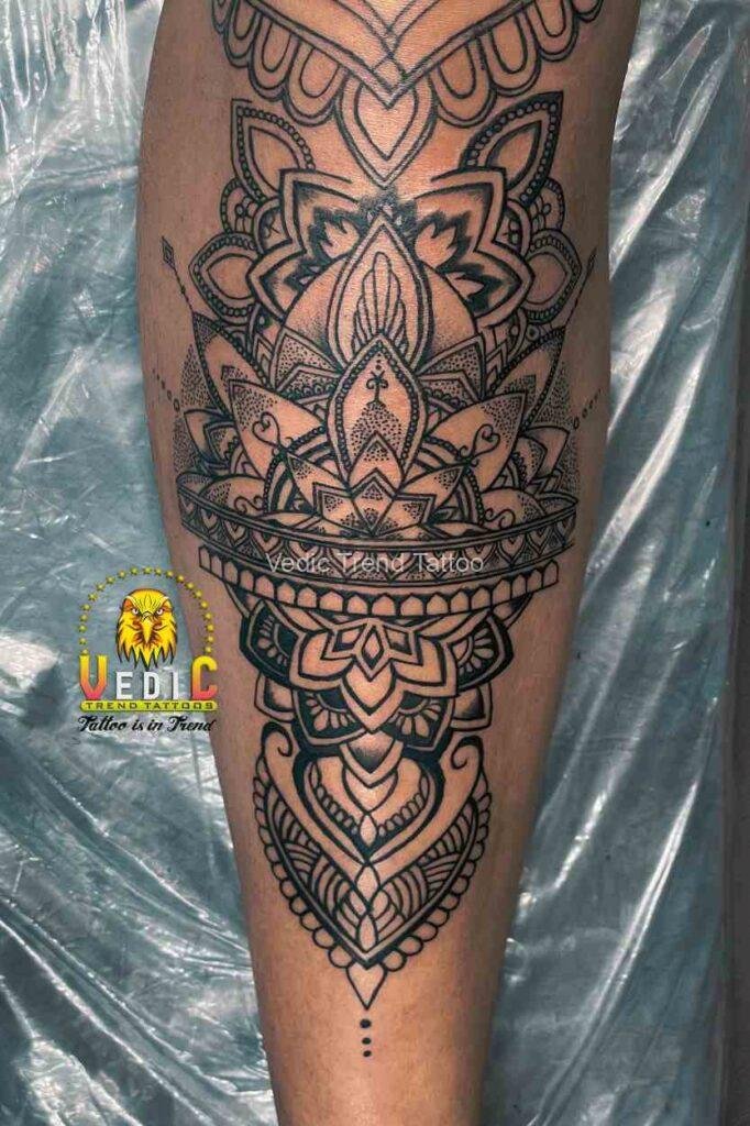 Cover-up Tattoo-Tattoo shop near-Bangalore Mandala Tattoo on leg