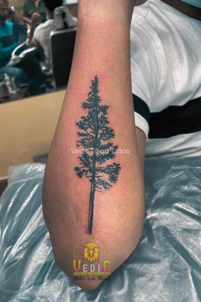 pine tree tattoo-for men and women