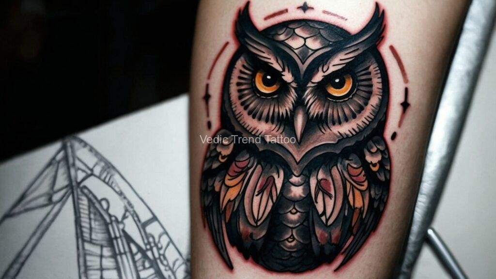 Flying Owl Tattoo_Vedic Trend Tattoo