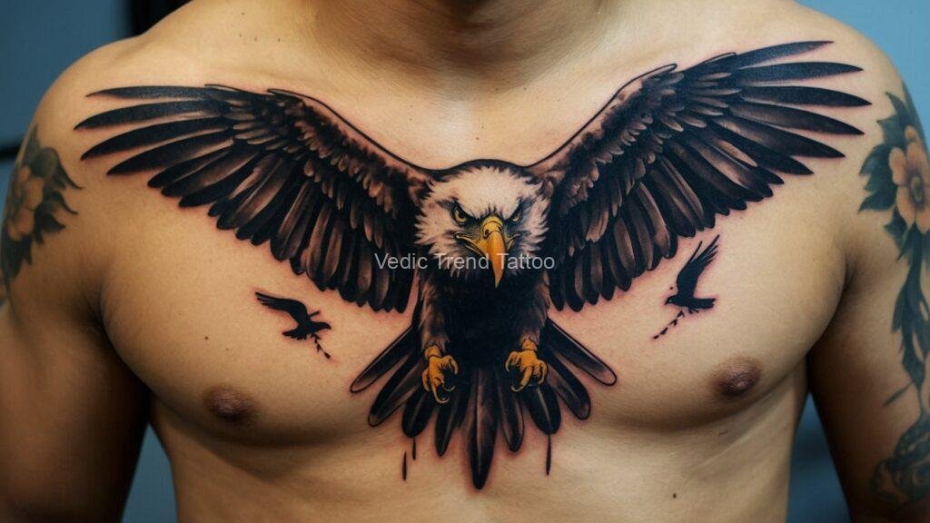 Eagle feather tattoo for Men chest