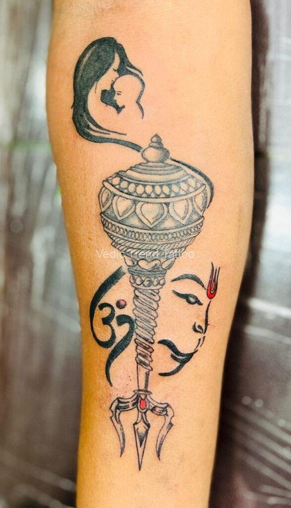 Hanuman Gada vedic tattoo-bangalore