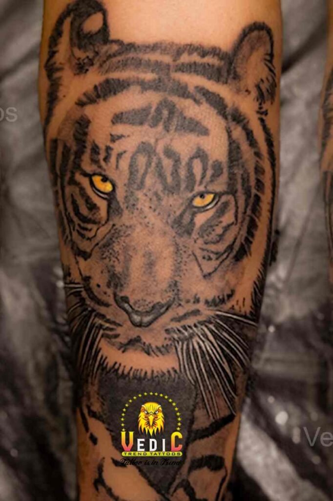 Tiger tattoo on hand